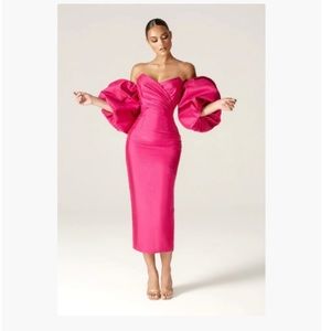 Alieva Tiffany Dupioni Puff Sleve Dress